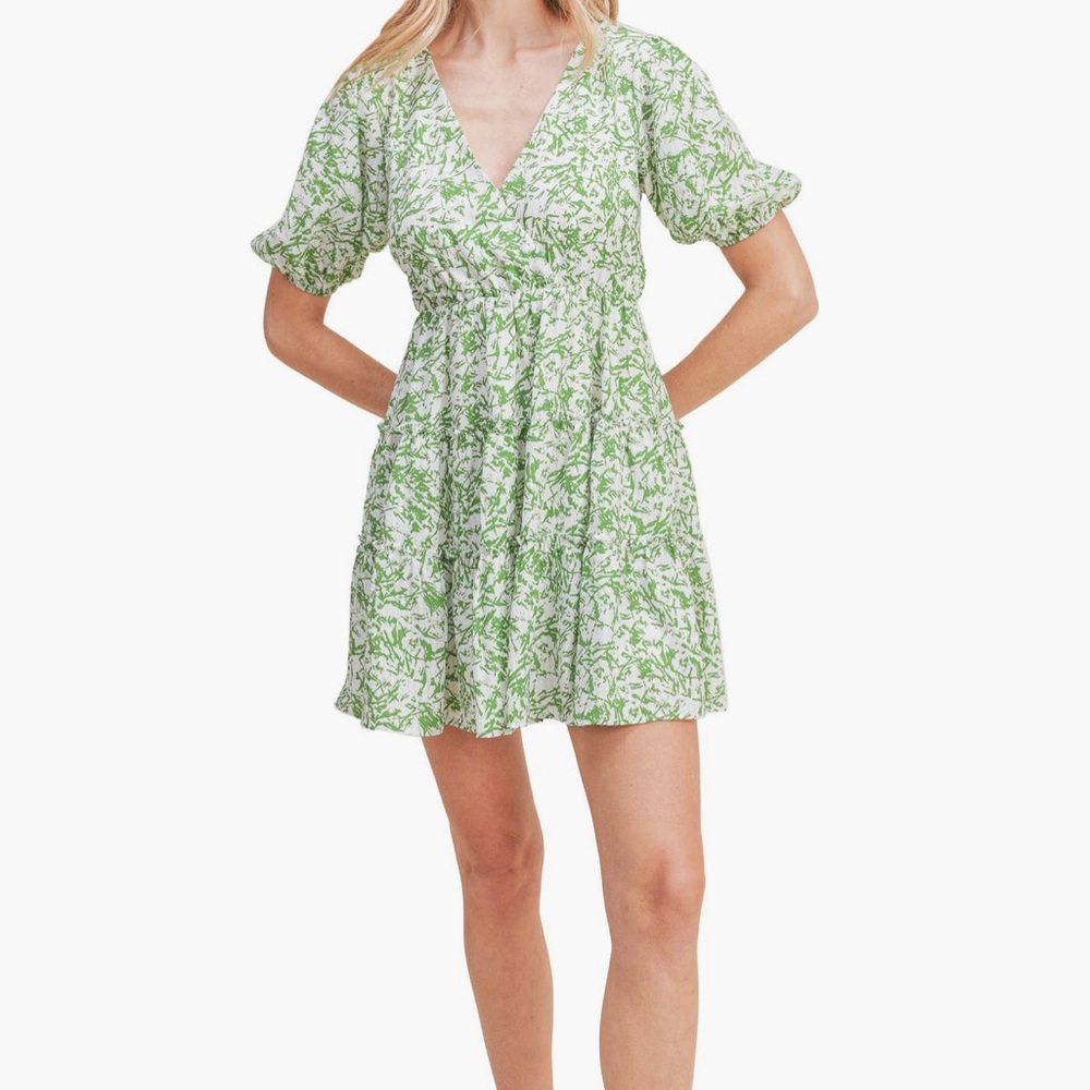 NWT Lush Green Floral Women's Dress